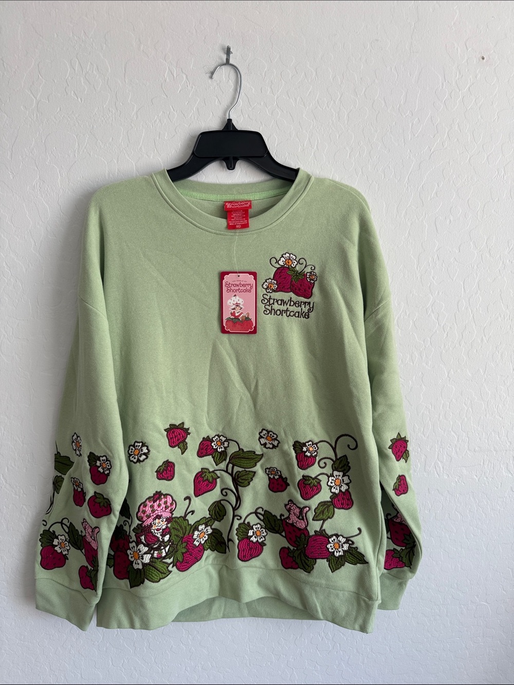 Strawberry Shortcake Sage Green Graphic Crewneck Sweatshirt